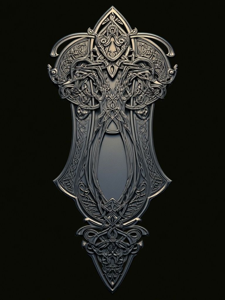 Celtic Ornamental Mirror Illustration Poster. poster detail