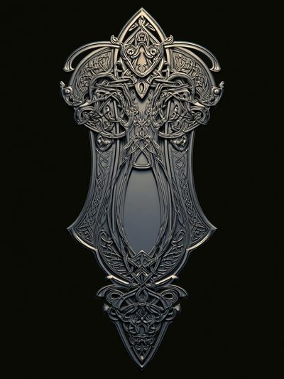 Celtic Ornamental Mirror Illustration Poster.