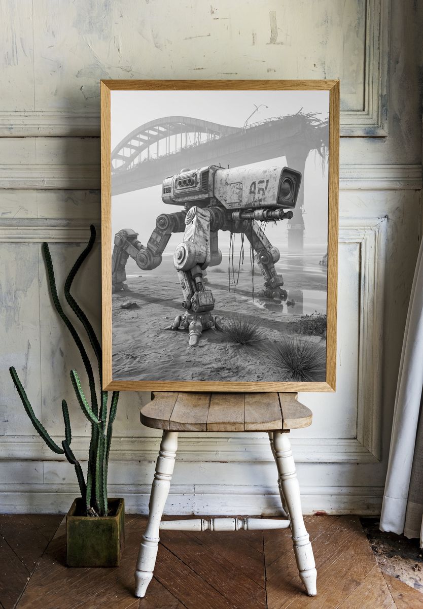 Wasteland Mech Bridge Poster. — room view 1