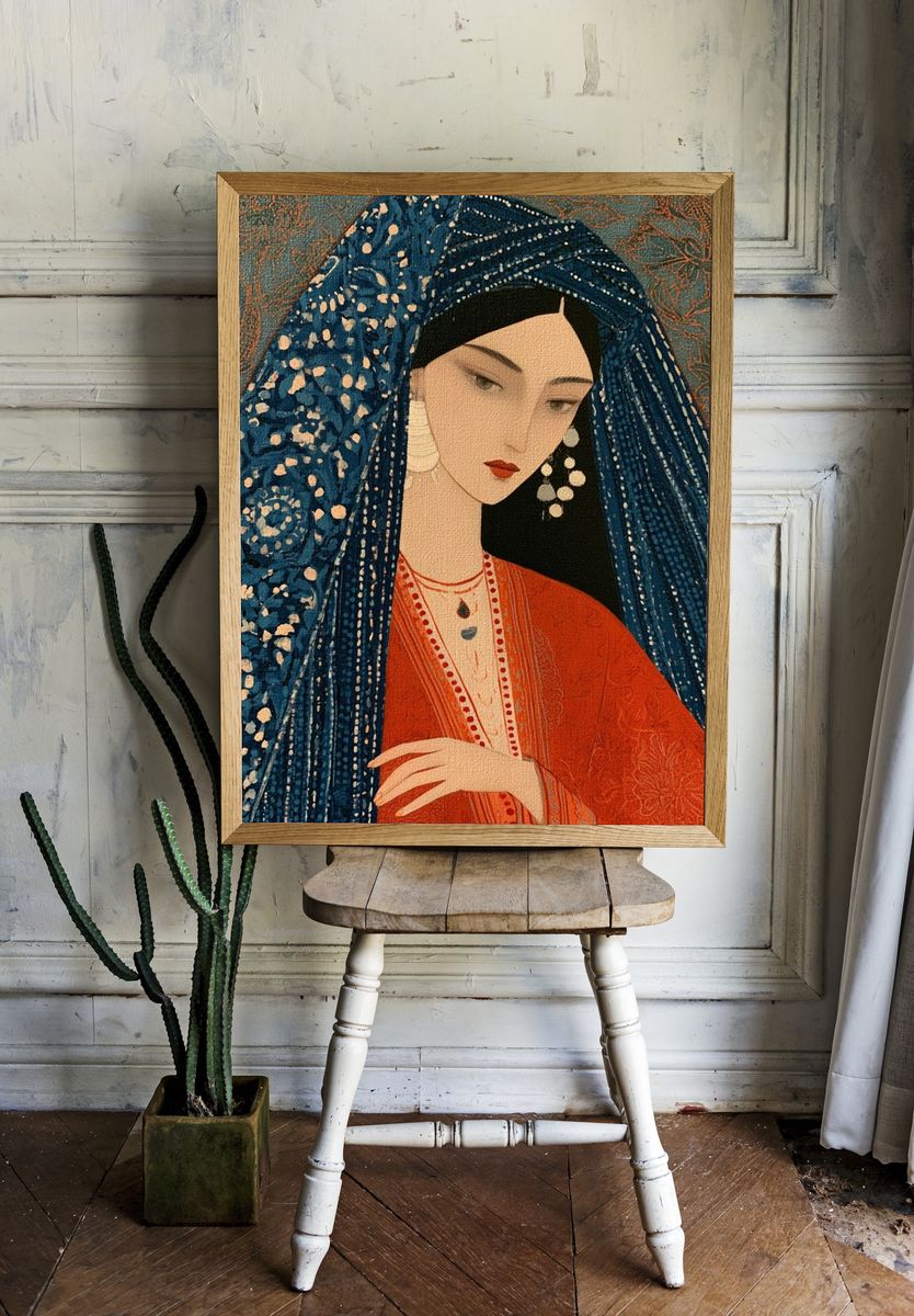Elegant Woman Portrait Illustration Poster. — room view 1
