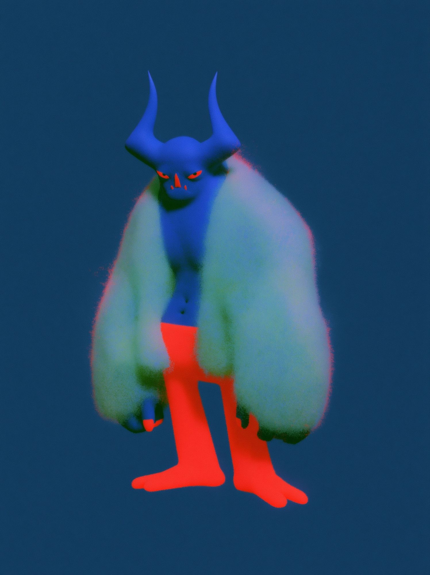 Horned Creature Digital Art Poster. poster — illustration art