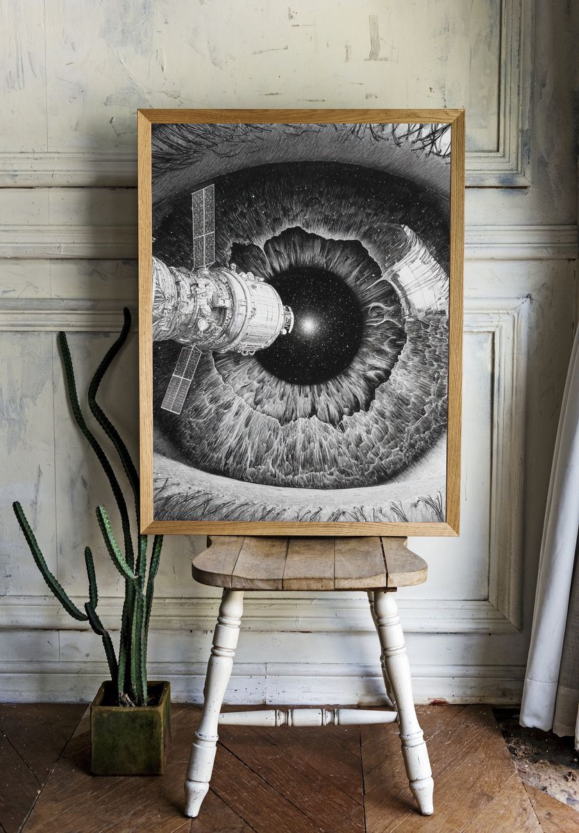 Cosmic Eye Space Illustration Poster. room preview