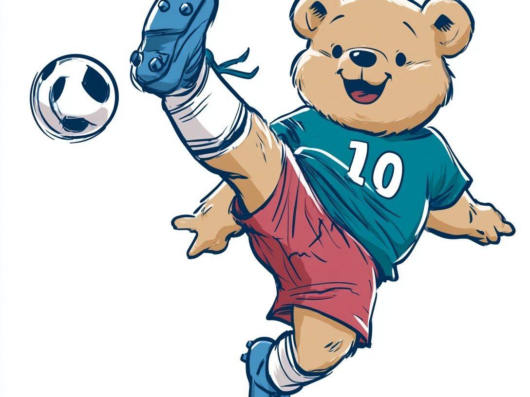 Soccer Bear Illustration Poster. poster detail