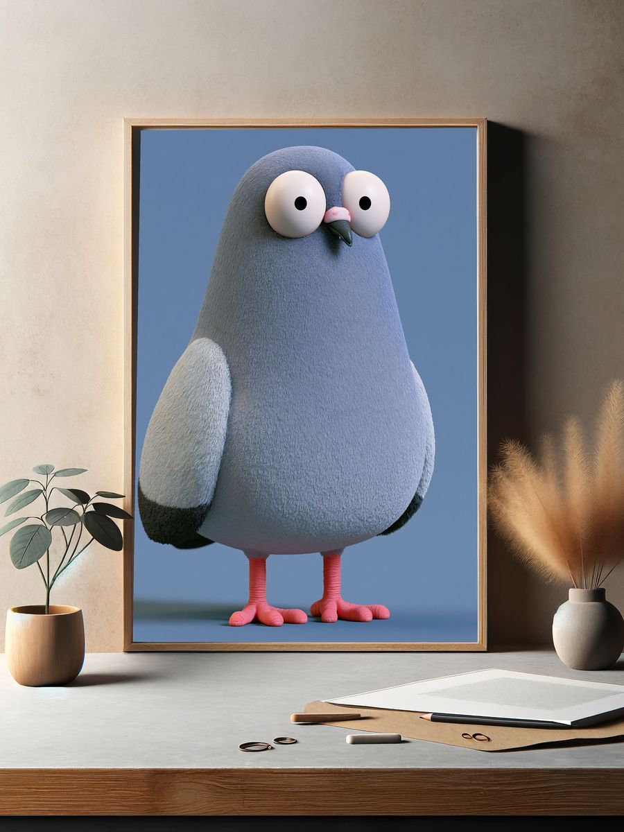 Boy and Balloons Illustration Poster. — room view 2
