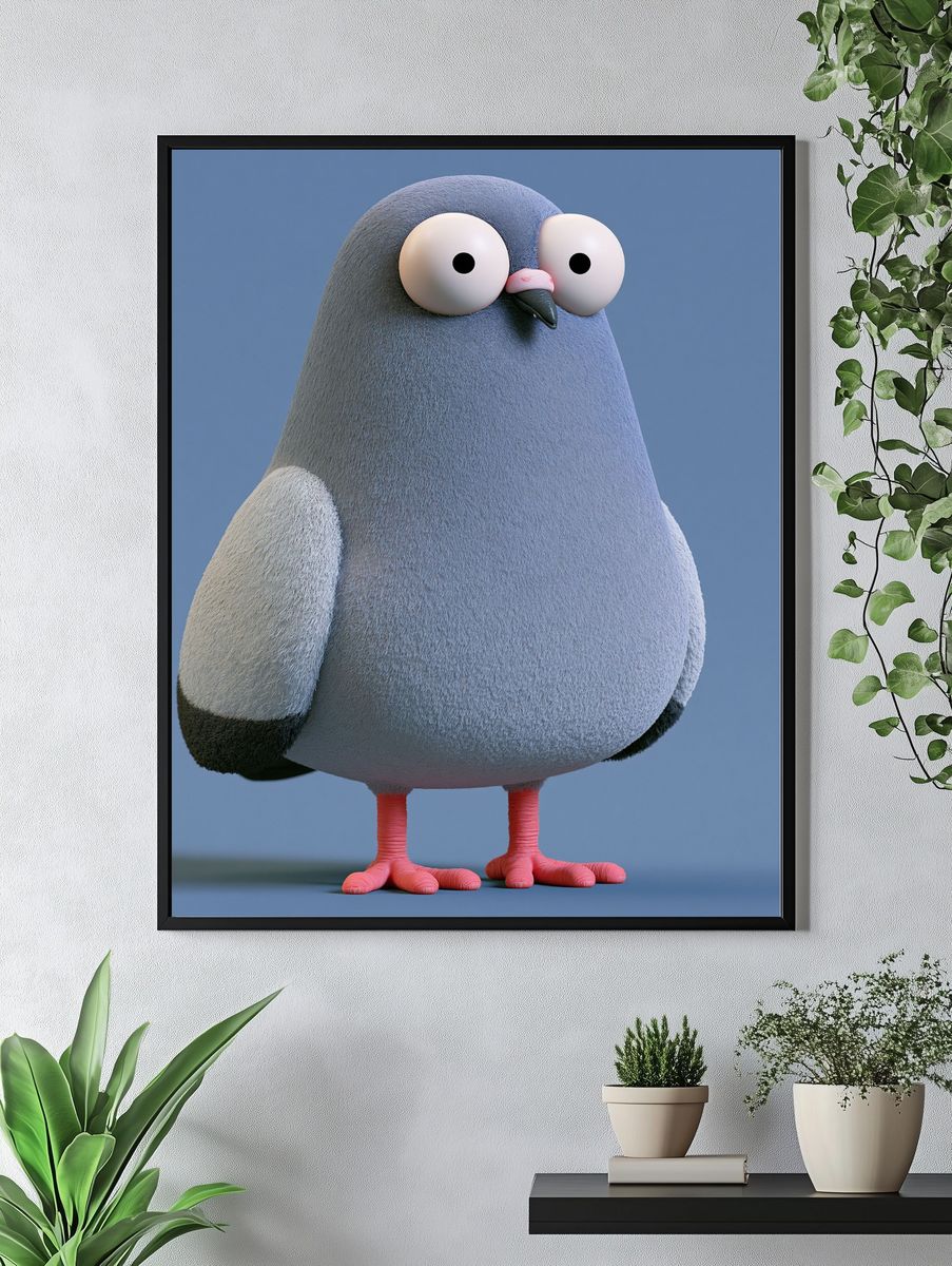 Boy and Balloons Illustration Poster. — room view 4
