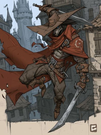 Masked Rogue Fantasy Illustration Poster.