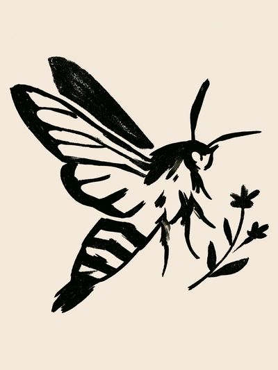 Moth Ink Illustration Poster. poster