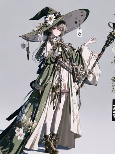 Mystic Floral Witch Illustration Poster. poster