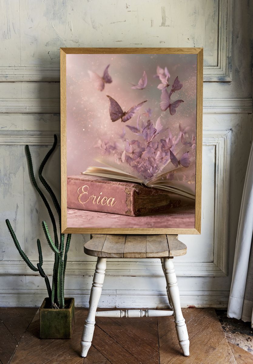 Butterfly Book Dreamscape Illustration Print. — room view 1
