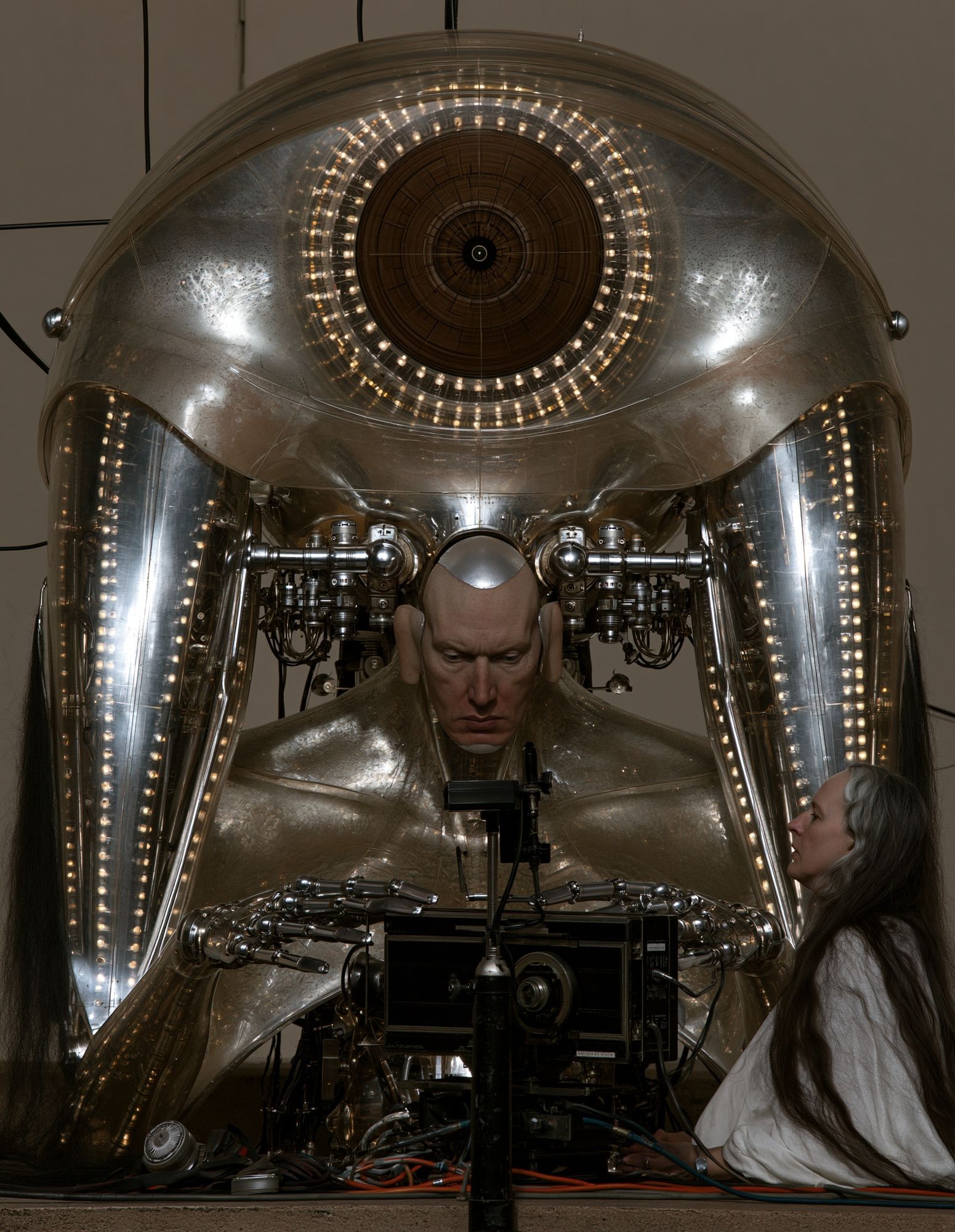 Surreal Cybernetic Portrait Print. poster — illustration art