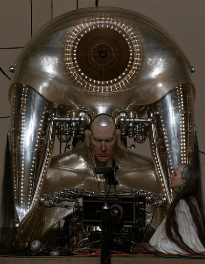 Surreal Cybernetic Portrait Print. poster