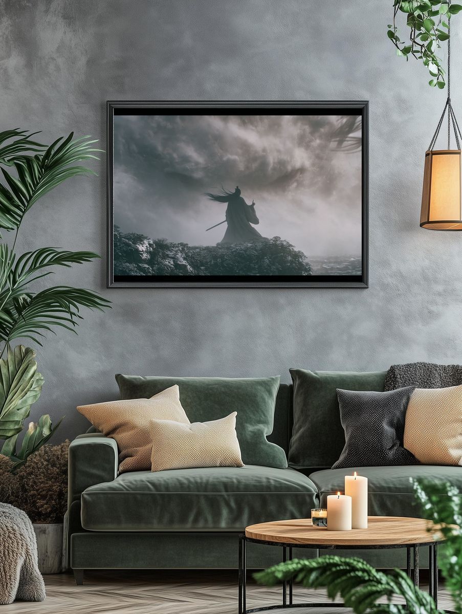 Samurai in Storm — Fantasy Print. — room view 4