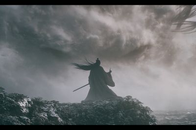Samurai in Storm — Fantasy Print.