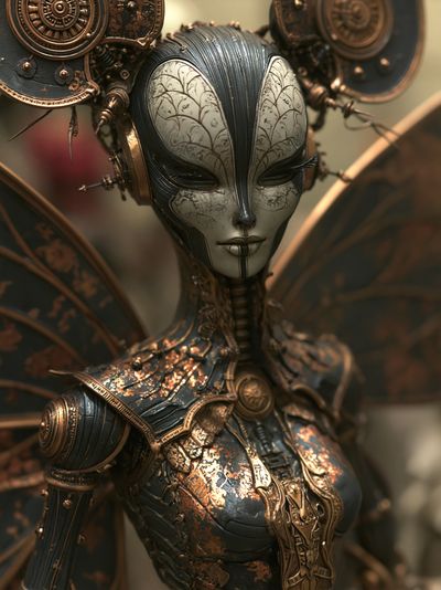Steampunk Automaton Portrait Poster. poster
