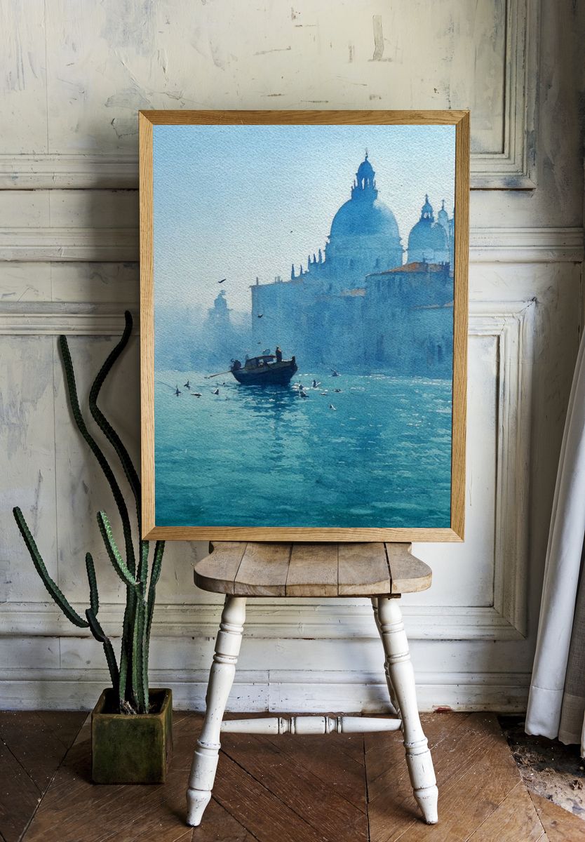 Venice Canal Watercolor Poster. — room view 1