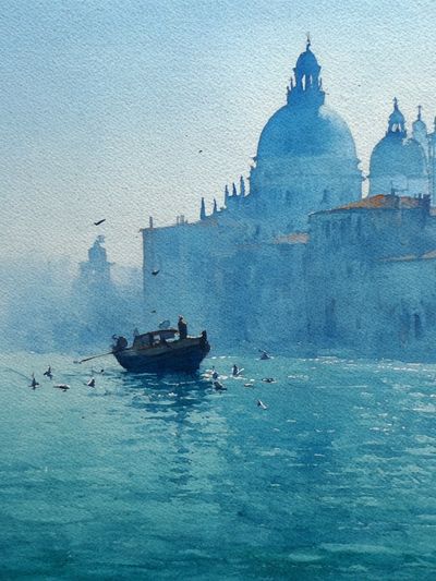 Venice Canal Watercolor Poster. poster print