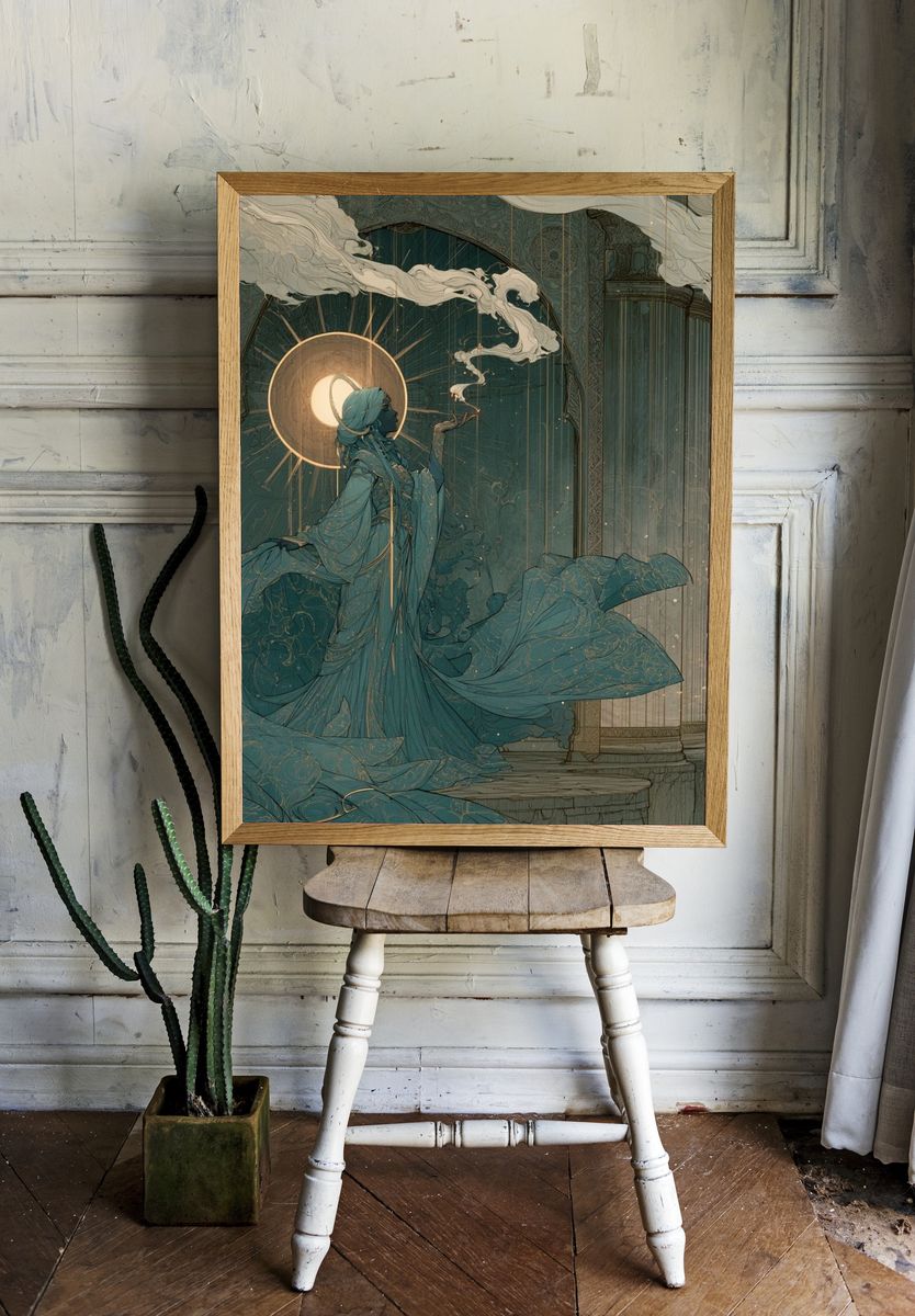 Celestial Goddess Digital Art Poster. room preview