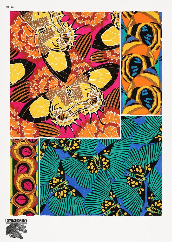 E.A. Séguy 's vintage butterflies. poster detail