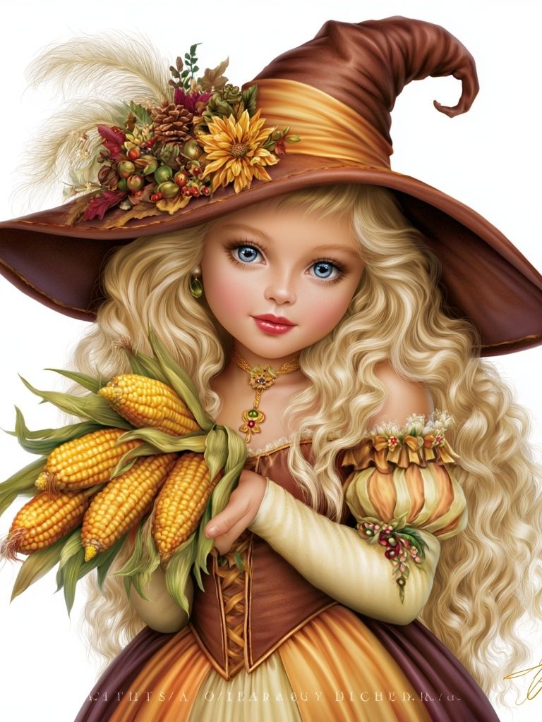 Autumn Witch Girl Illustration Poster. poster — illustration art