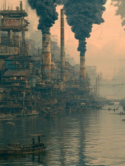Industrial River City — Surreal Print. poster