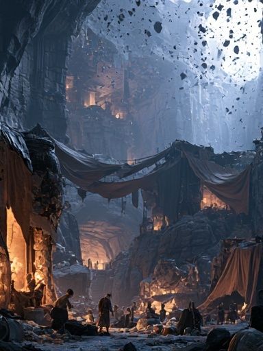 Cavern City Fantasy Illustration Poster. poster detail
