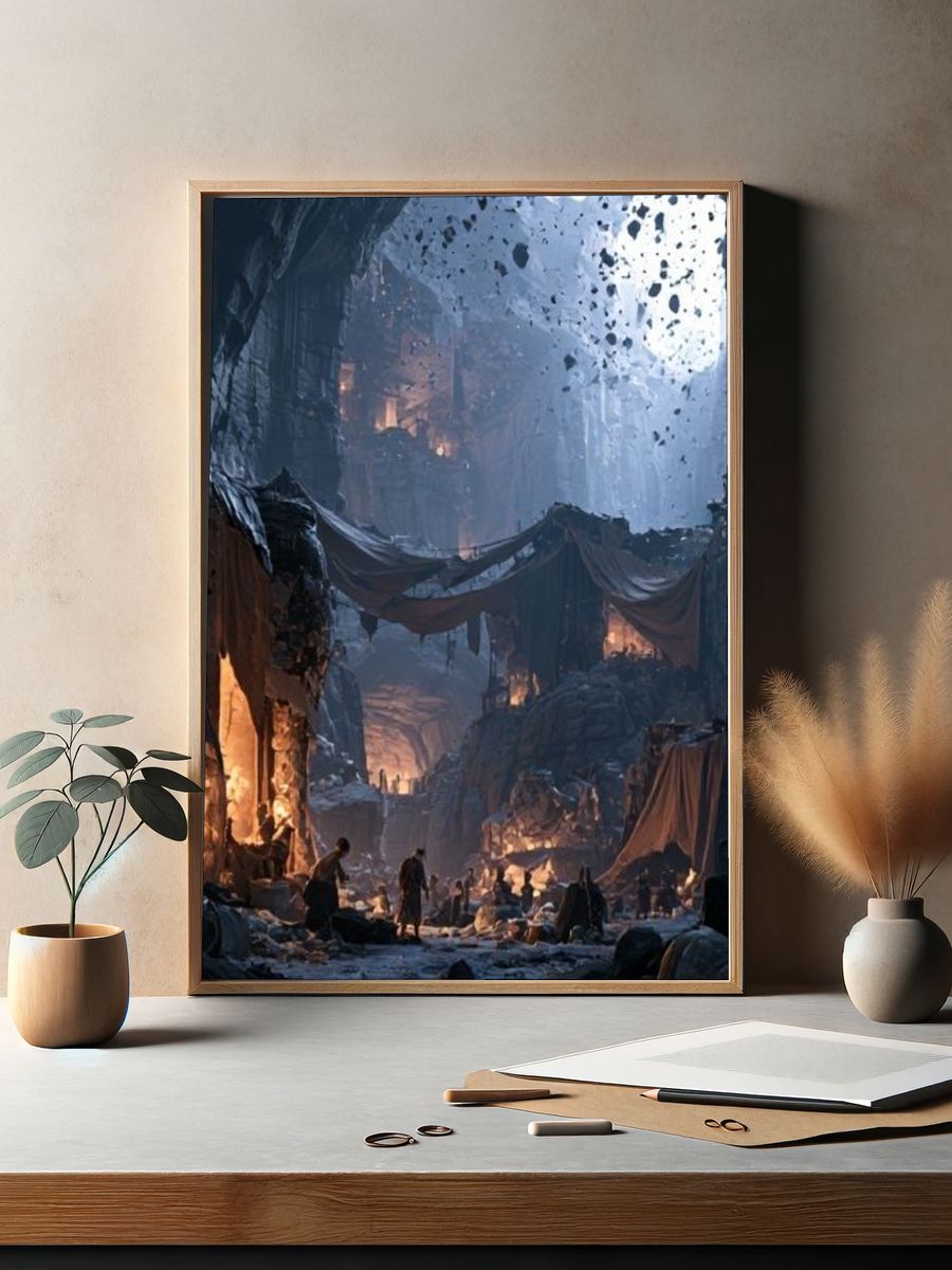 Cavern City Fantasy Illustration Poster. — room view 2