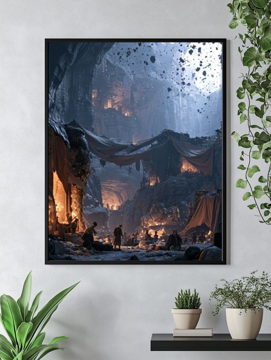 Cavern City Fantasy Illustration Poster. — room view 4