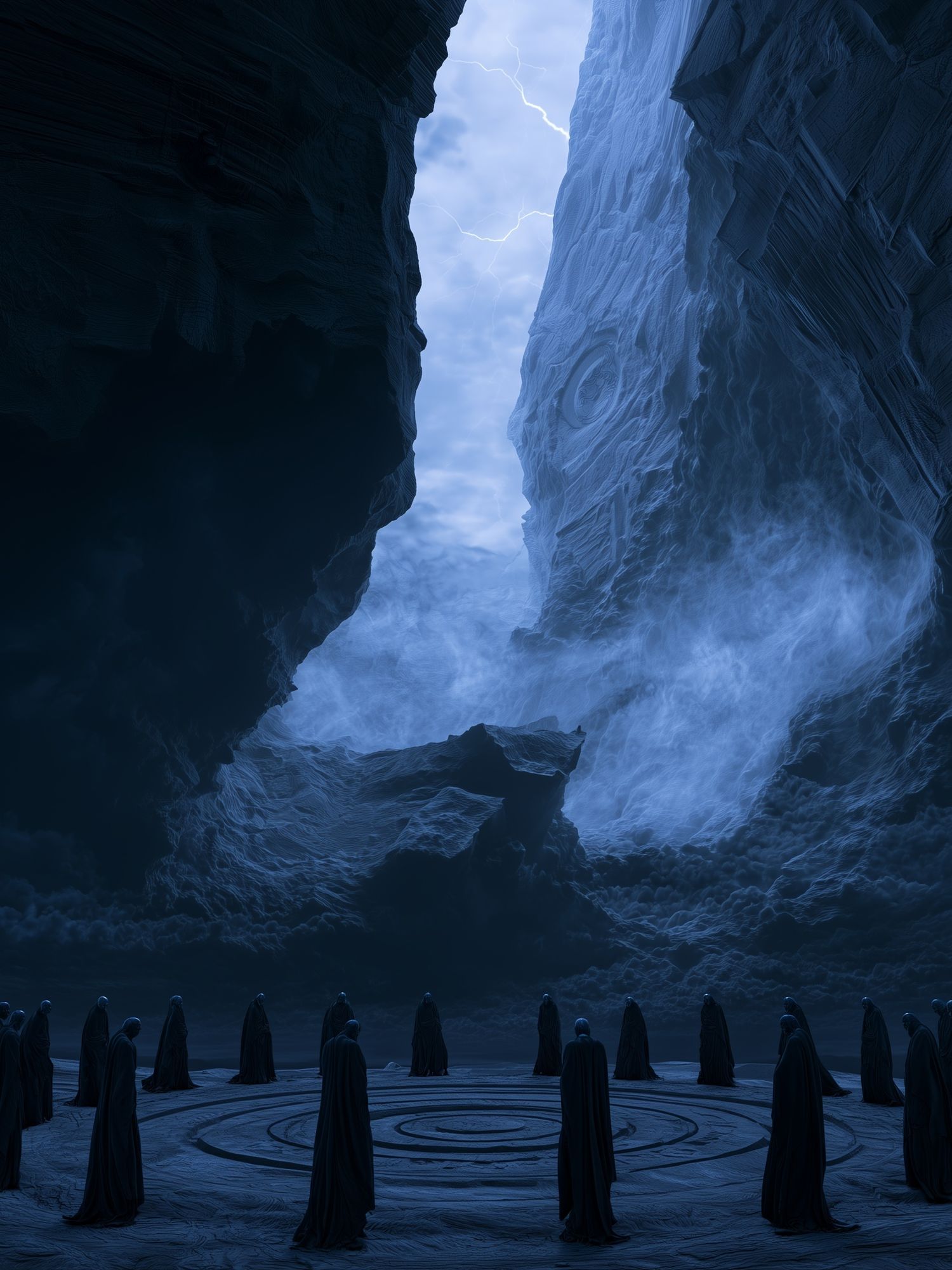 Mystic Canyon Ritual Fantasy Print. poster — illustration art