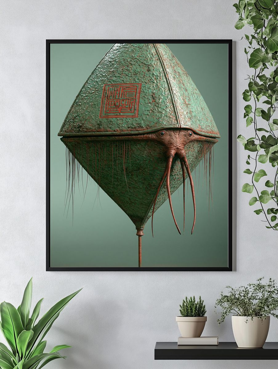 Surreal Lantern Creature Print. — room view 4