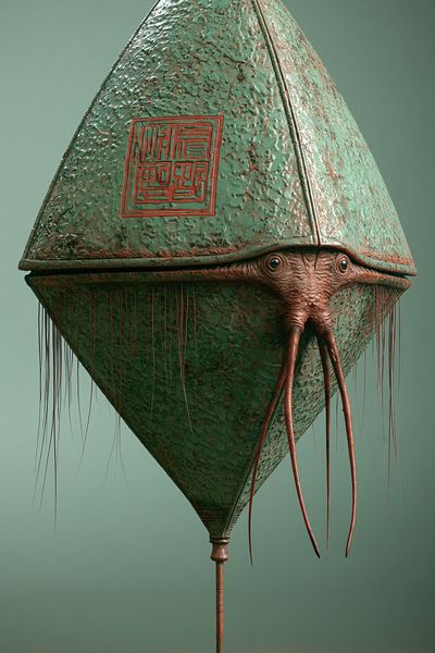 Surreal Lantern Creature Print. poster