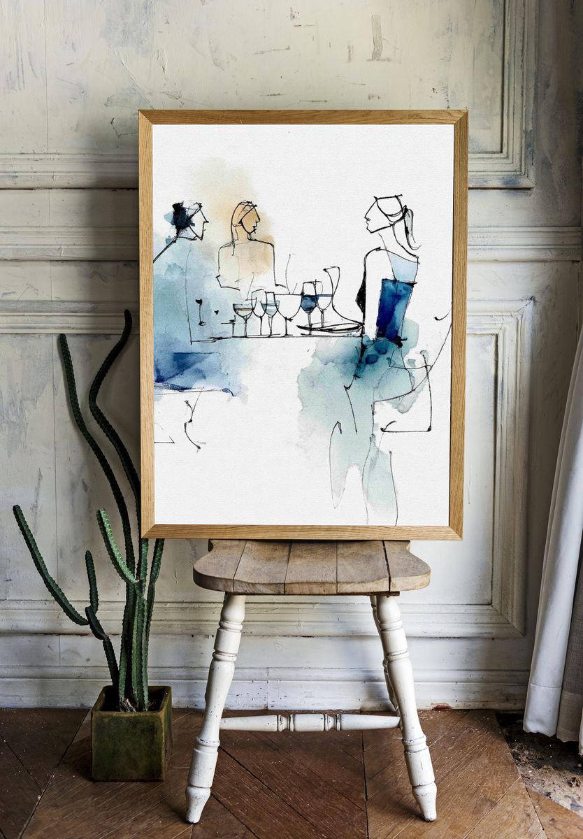 Elegant Dinner Sketch Poster. — room view 1