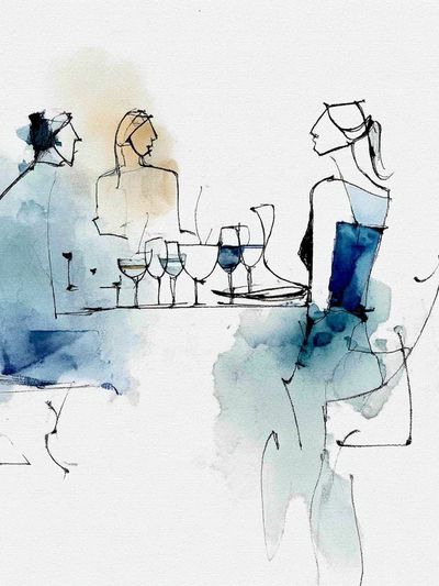 Elegant Dinner Sketch Poster. poster print