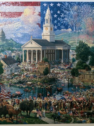 American Celebration Townscape Poster. poster print
