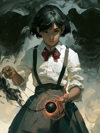Mystic Girl with Orb Digital Art Poster.