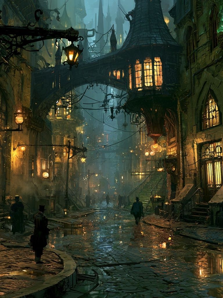 Gothic Alleyway Fantasy Poster. poster detail
