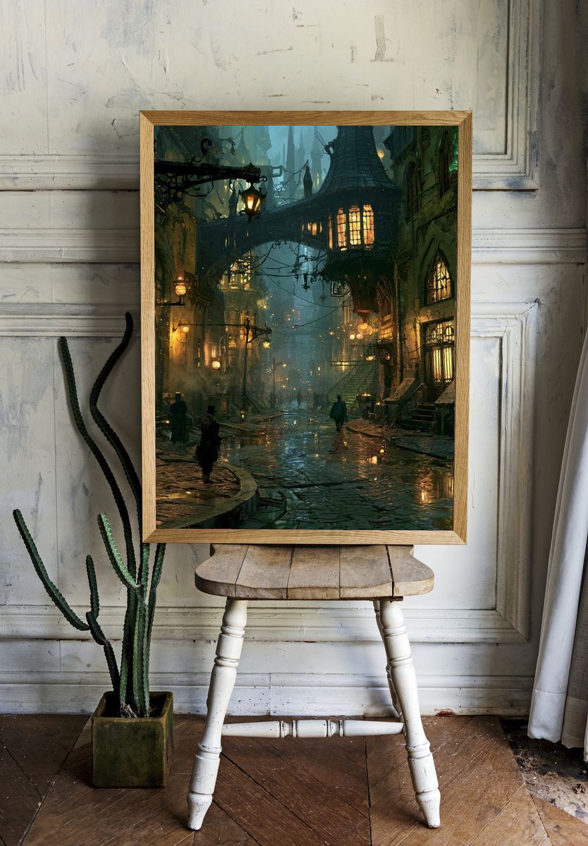 Gothic Alleyway Fantasy Poster. — room view 1