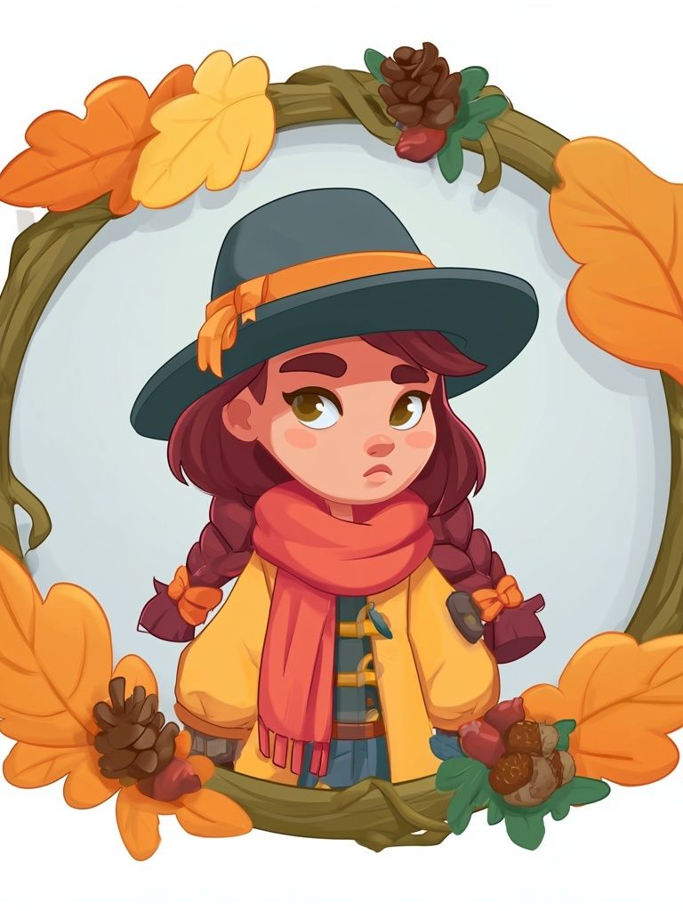 Autumn Girl Illustration Poster. poster detail