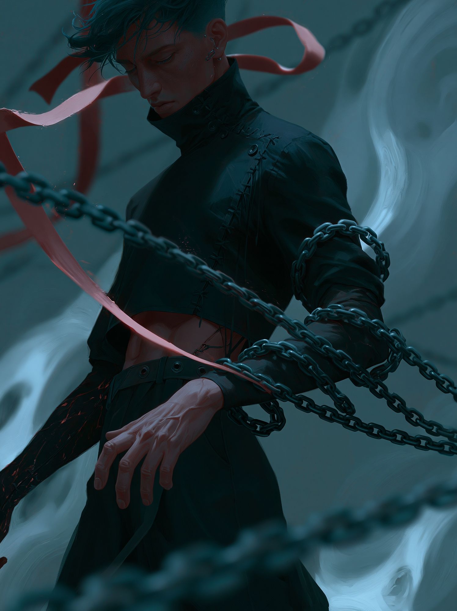Bound Figure Digital Art Print. poster — illustration art