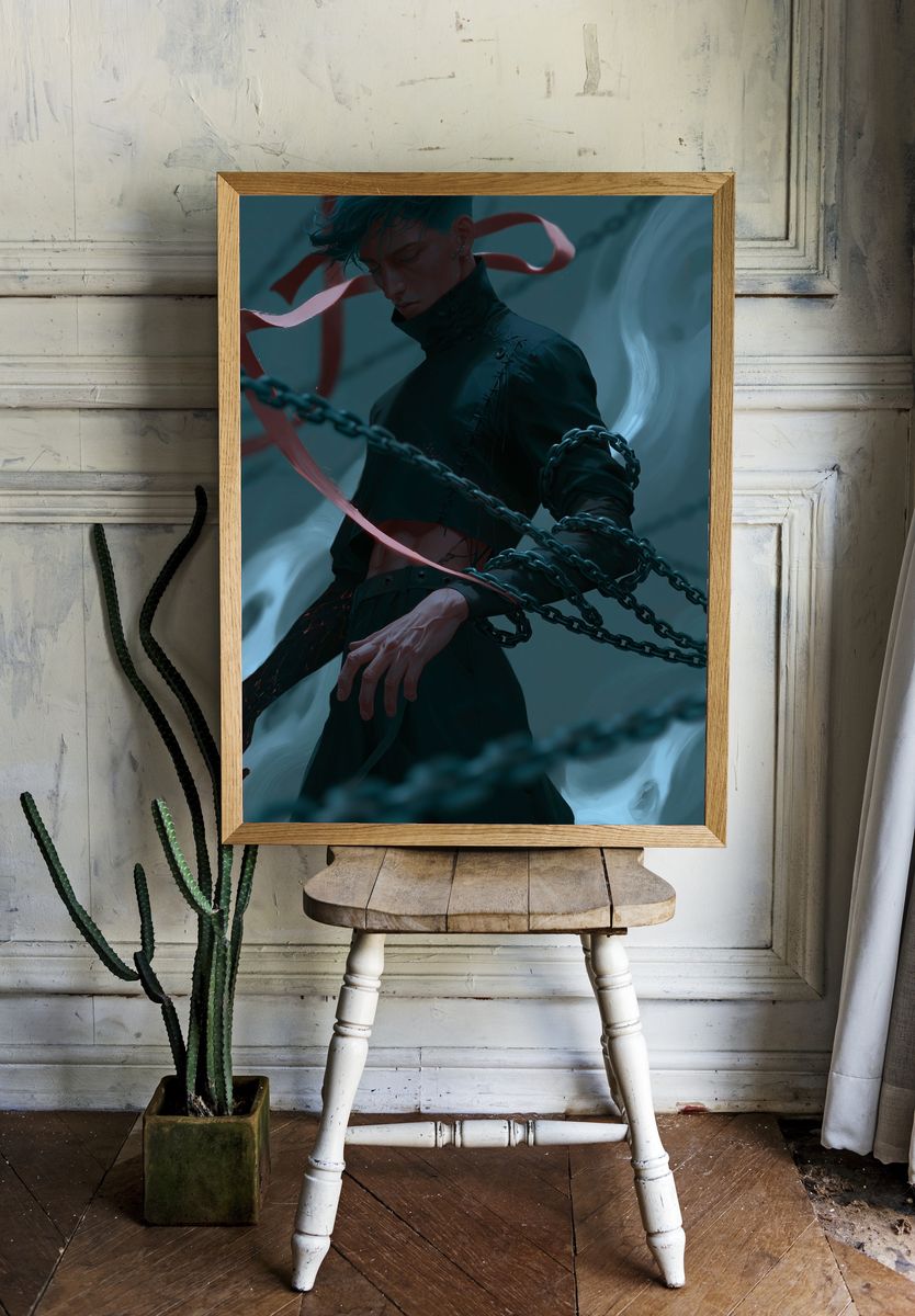Bound Figure Digital Art Print. — room view 1