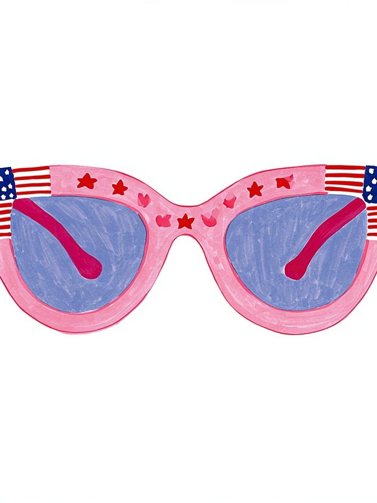 Patriotic Sunglasses Illustration Poster. poster detail