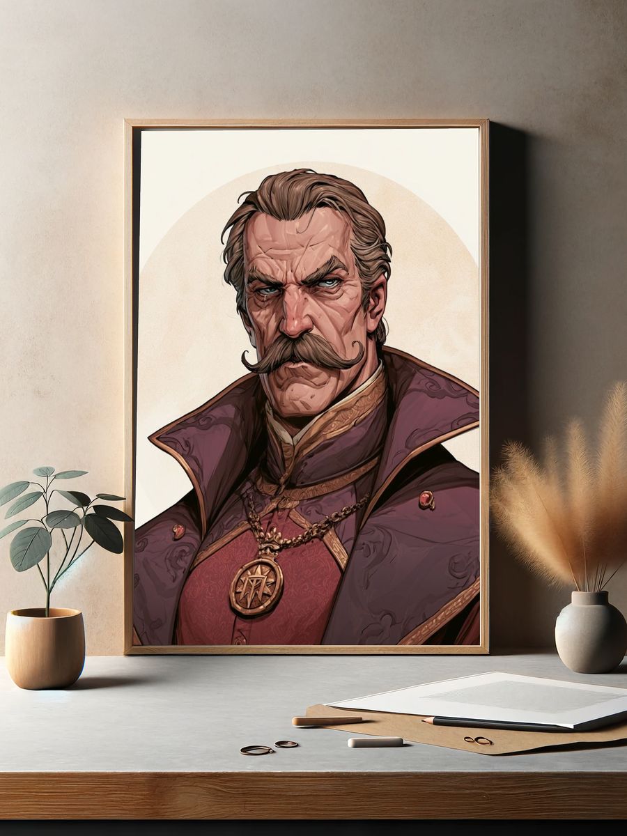 Mystic Noble Portrait Illustration Poster. — room view 2