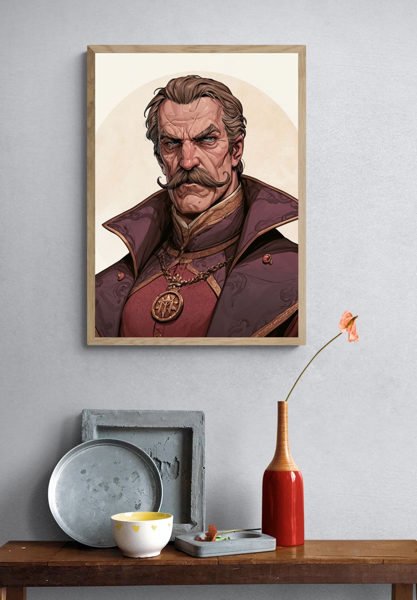Mystic Noble Portrait Illustration Poster. — room view 3
