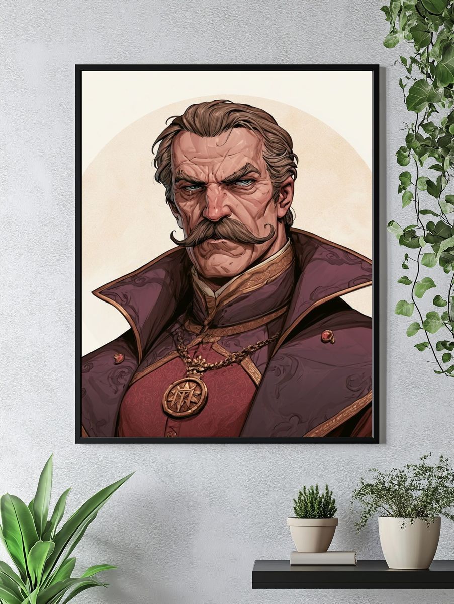 Mystic Noble Portrait Illustration Poster. — room view 4
