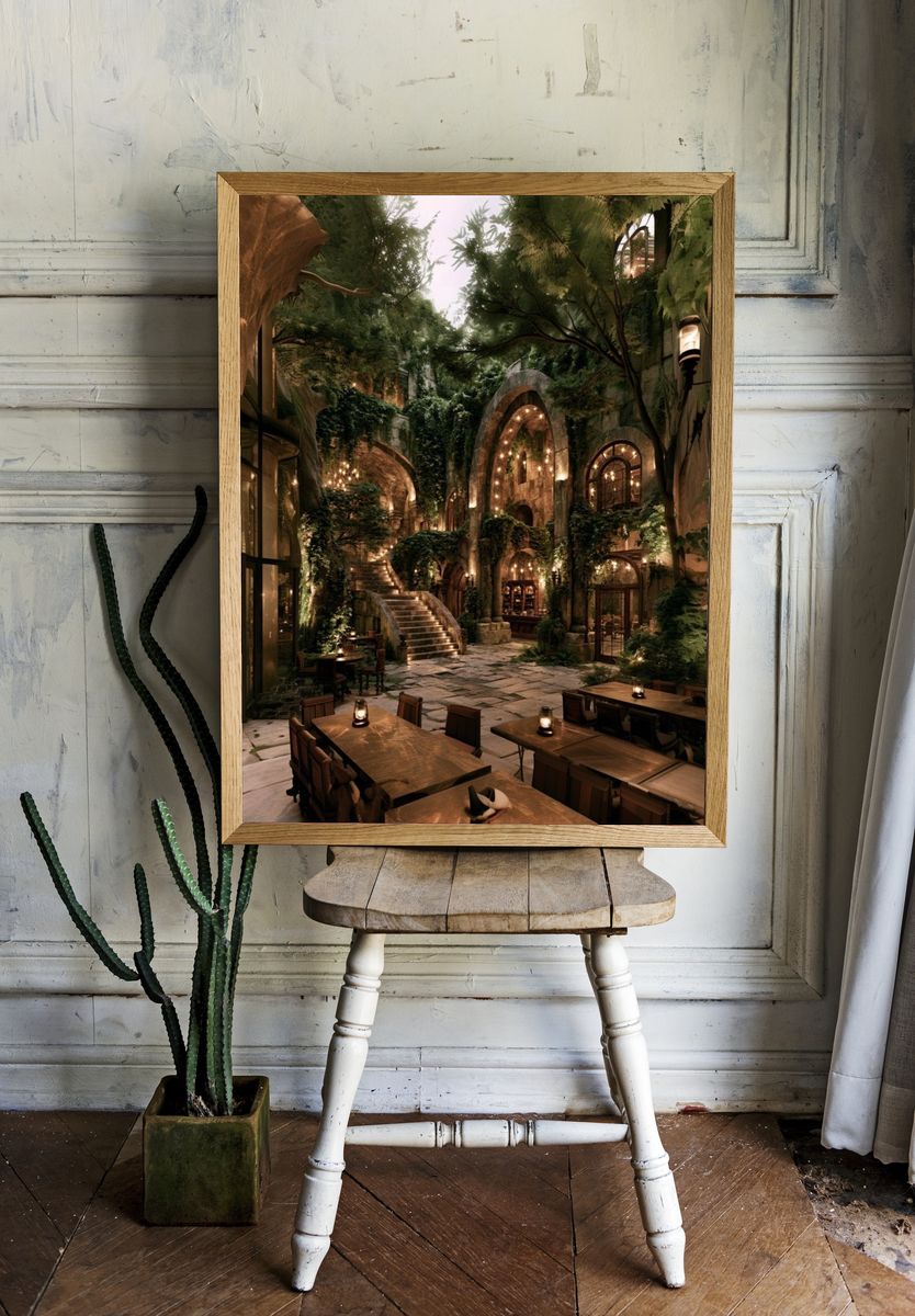 Enchanted Courtyard Interior Print. room preview