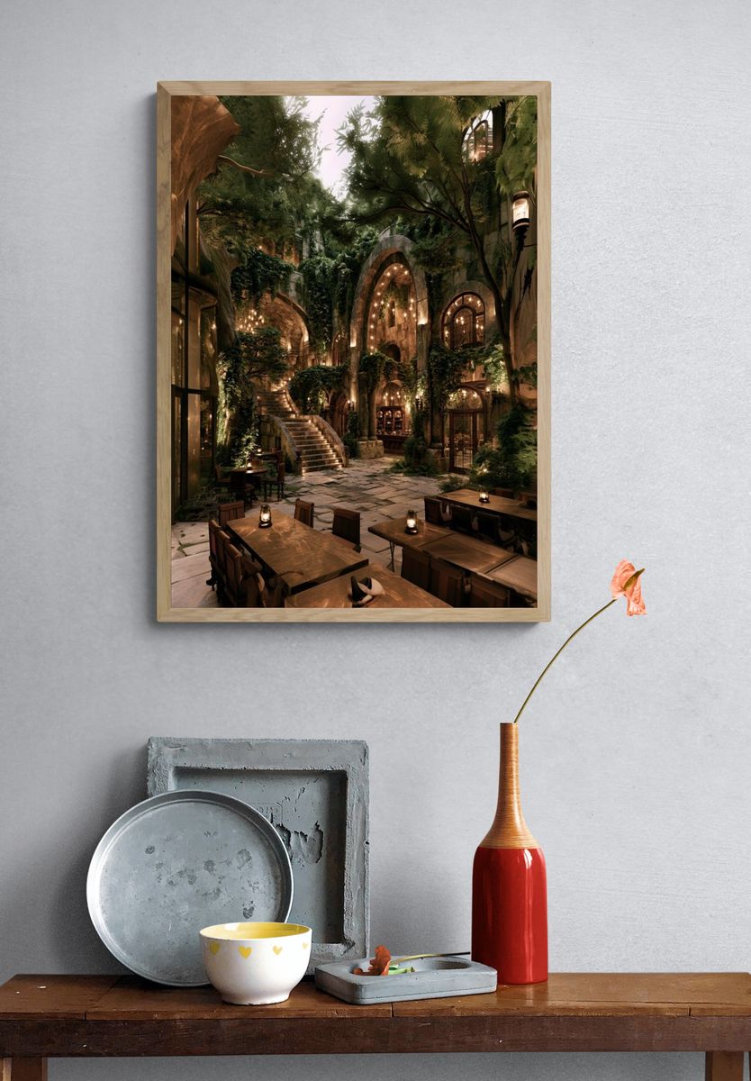 Enchanted Courtyard Interior Print. — room view 3