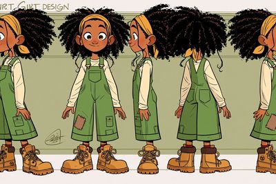 Curly Girl Character Illustration Poster. poster