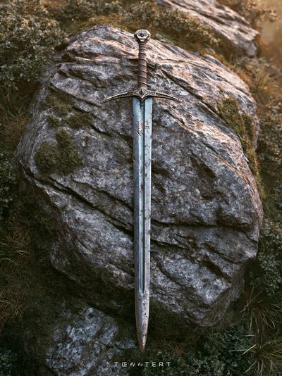 Sword in Stone Fantasy Poster.