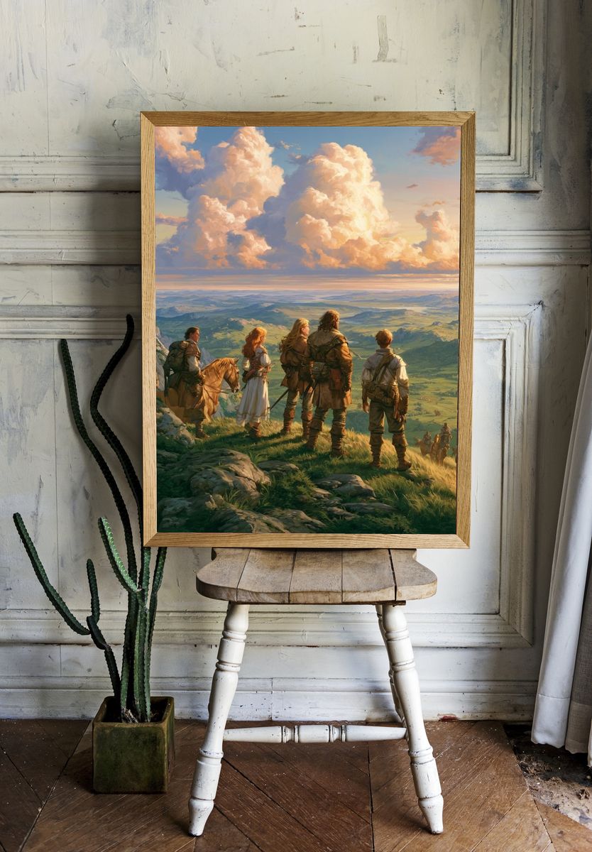 Epic Fantasy Landscape Illustration Poster. — room view 1