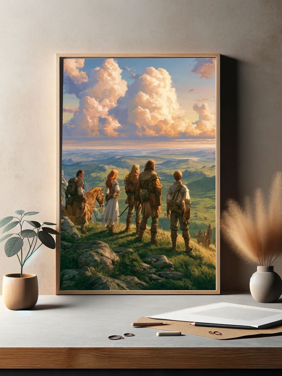 Epic Fantasy Landscape Illustration Poster. — room view 2