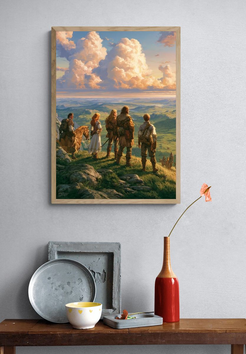 Epic Fantasy Landscape Illustration Poster. — room view 3